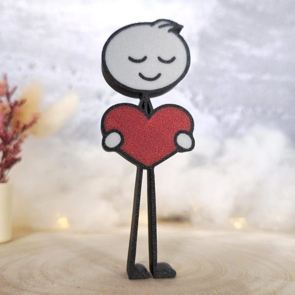 3D Druck Mann mit Herz – romantische Deko – Geschenk Partner