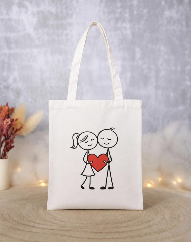 Baumwollbeutel Stoffbeutel – Romantischer Jutebeutel – Geschenk Partner