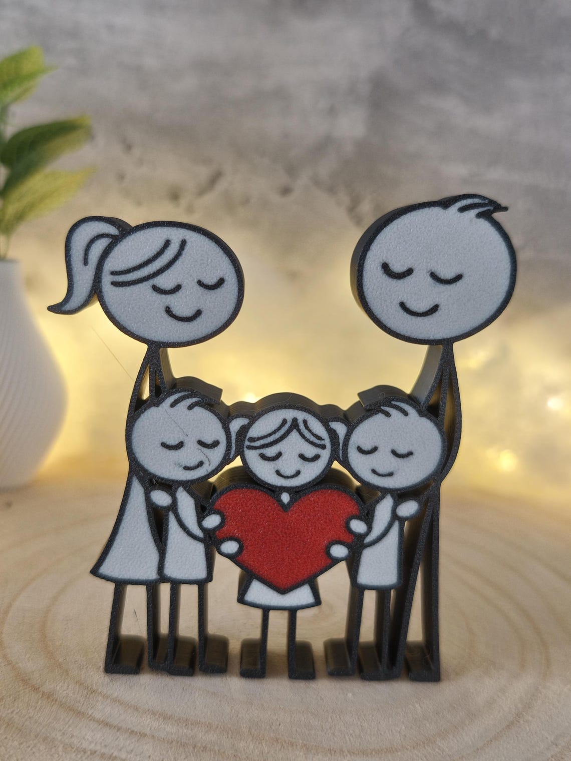 Familienfigur Mama Papa 2 Söhne – 3D Druck Deko – Geschenk für Familie
