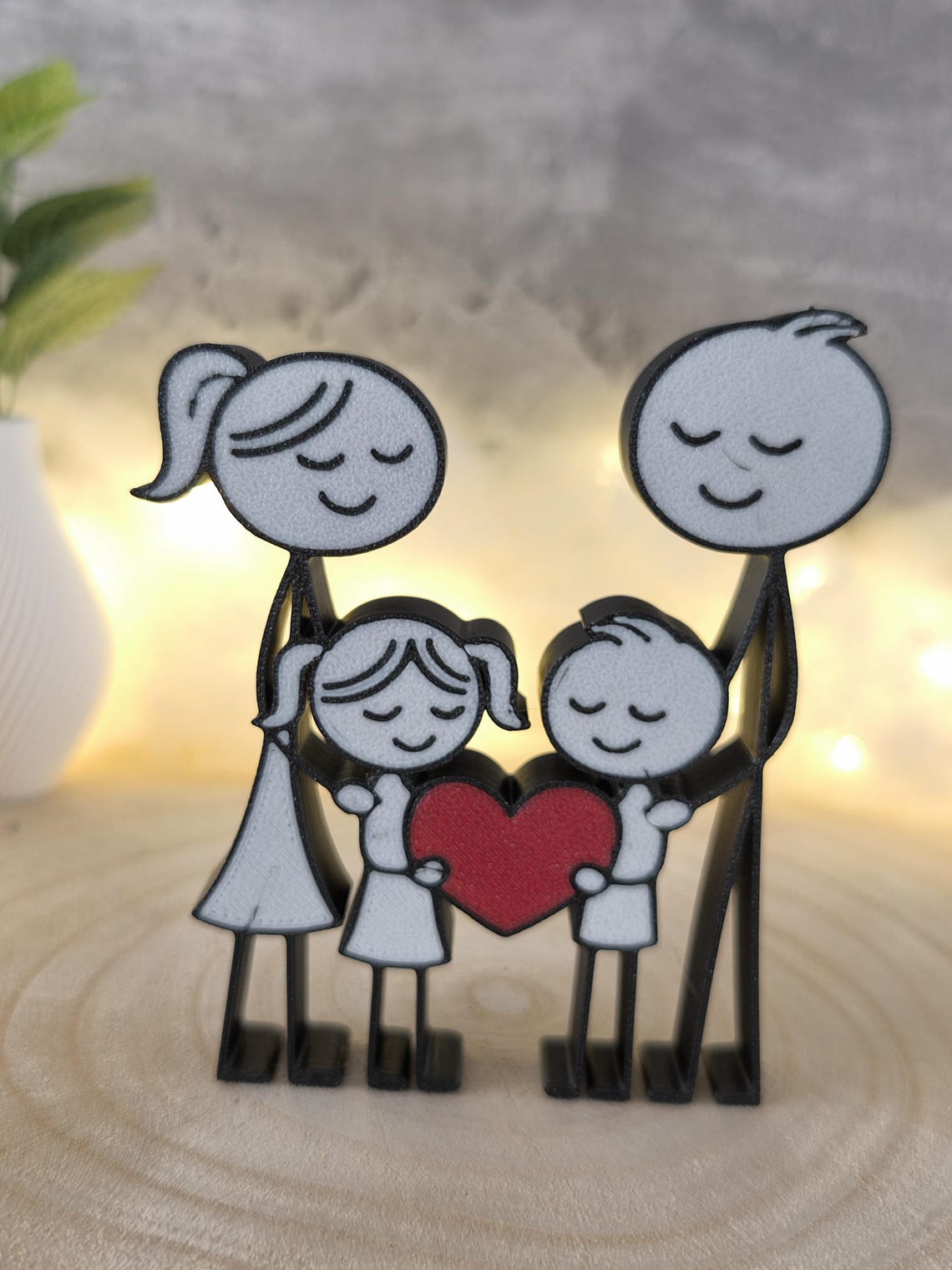 Familienfigur Mama Papa Sohn Tochter – 3D Druck Deko – Geschenk für Familie