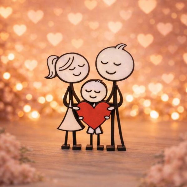 Familienfigur mit Herz – liebende Familie – Sohn