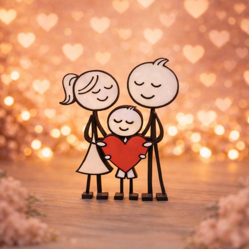 Familienfigur mit Herz – liebende Familie – Sohn