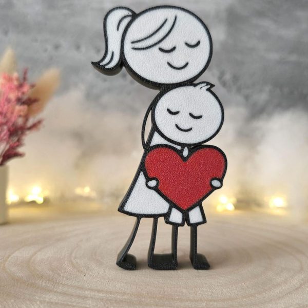 Mama mit Sohn – 3D Druck mit Herz – Muttertag Geschenk – Familienliebe