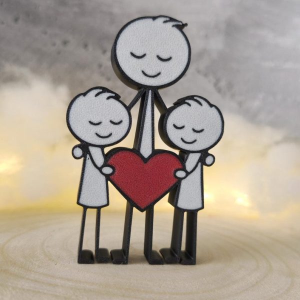 Papa mit 2 Söhnen Figur 3D Druck – Vater Sohn Geschenk