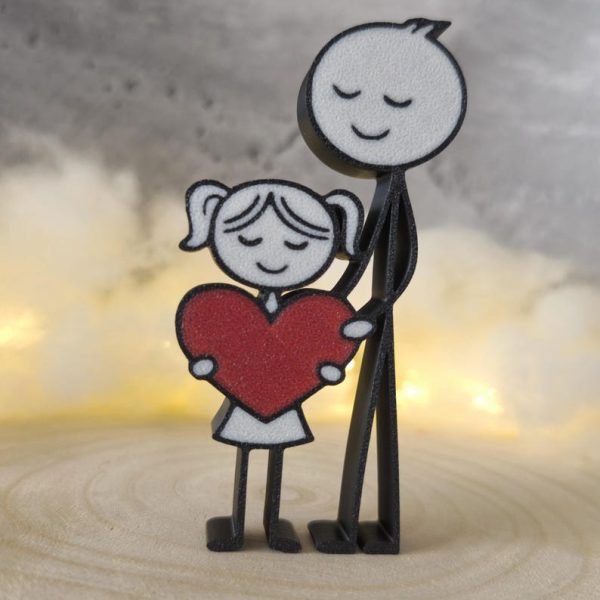 Papa mit Tochter – 3D Druck – Vatertag Geschenk
