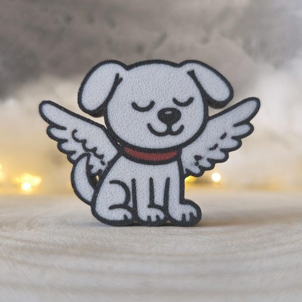 Schutzengel Hund mit Flügeln – 3D Druck Figur – Geschenk für Hundeliebhaber