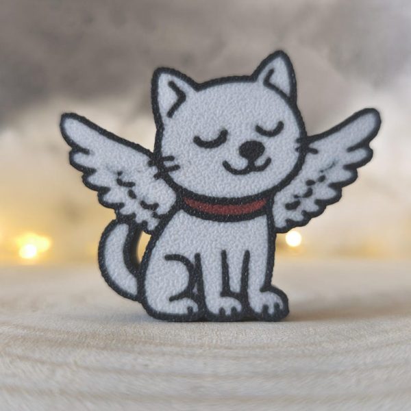Schutzengel Katze mit Flügeln – 3D Druck Figur – Geschenk für Katzenliebhaber